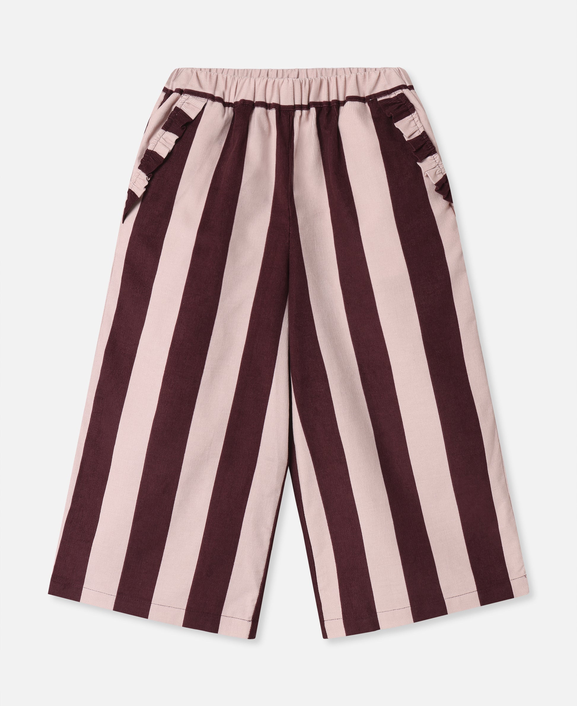 FLIINK DOLLY STRIPE PANT PANT SMOKE ROSE/BURGUNDY STRIPE