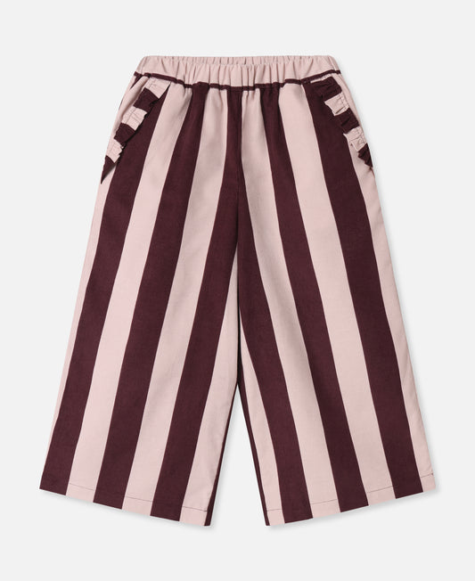 FLIINK DOLLY STRIPE PANT PANT SMOKE ROSE/BURGUNDY STRIPE