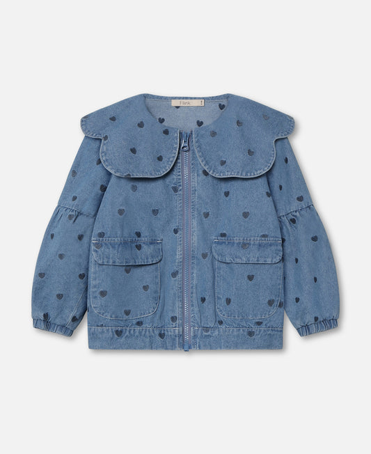 FLIINK DONNA DENIM BOMBER JACKET JACKET LIGHT DENIM BLUE