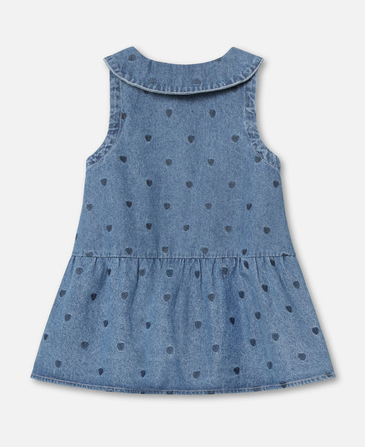 FLIINK DONNA DENIM SPENCER DRESS DRESS LIGHT DENIM BLUE