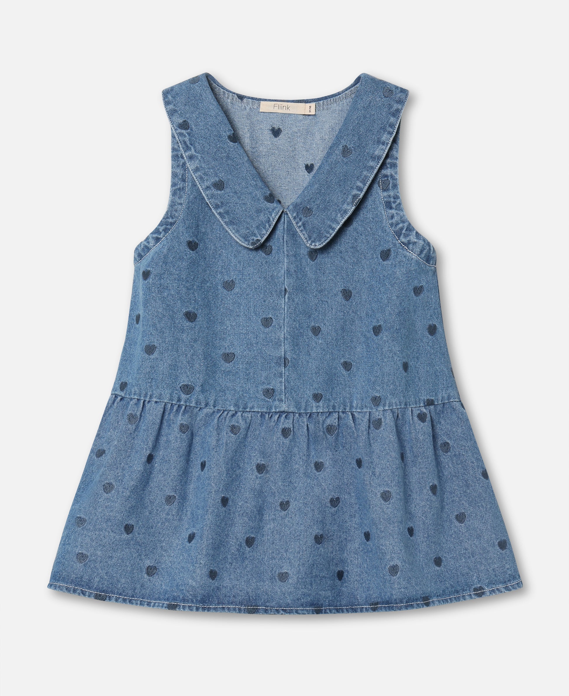 FLIINK DONNA DENIM SPENCER DRESS DRESS LIGHT DENIM BLUE