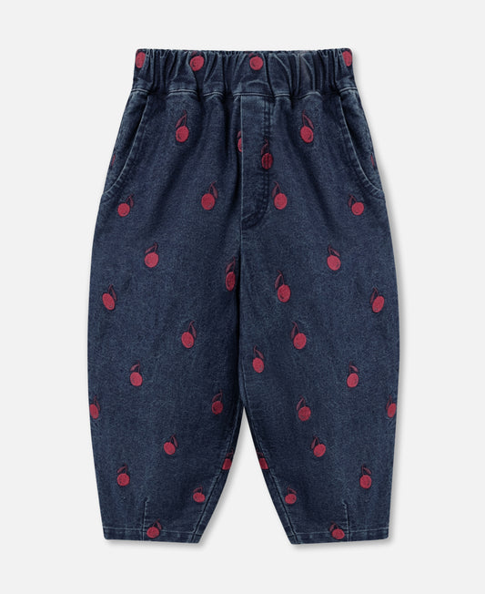 FLIINK DONNA EMBR. DENIM PANT PANT DARK DENIM BLUE