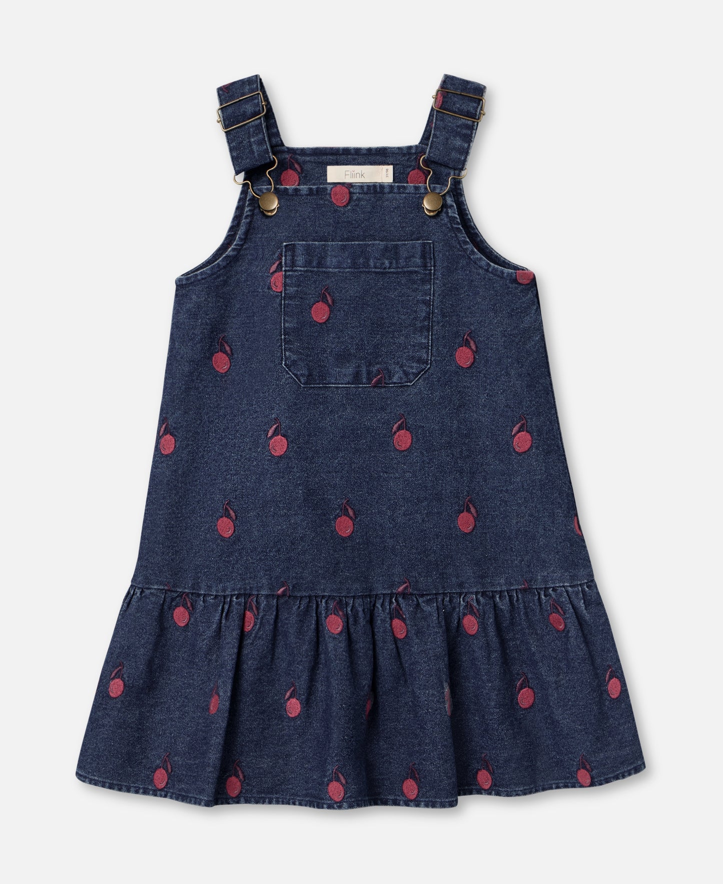 FLIINK DONNA EMBR. SPENCER DRESS DRESS DARK DENIM BLUE