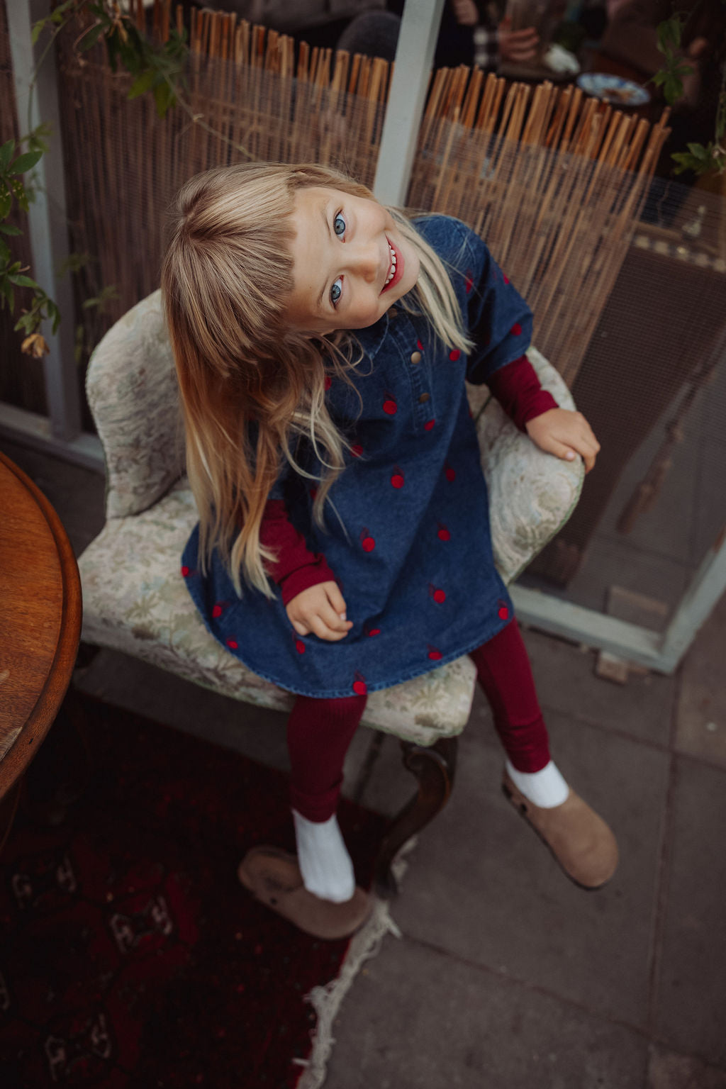 FLIINK DONNA EMBR SHIRT DRESS DRESS DARK DENIM BLUE