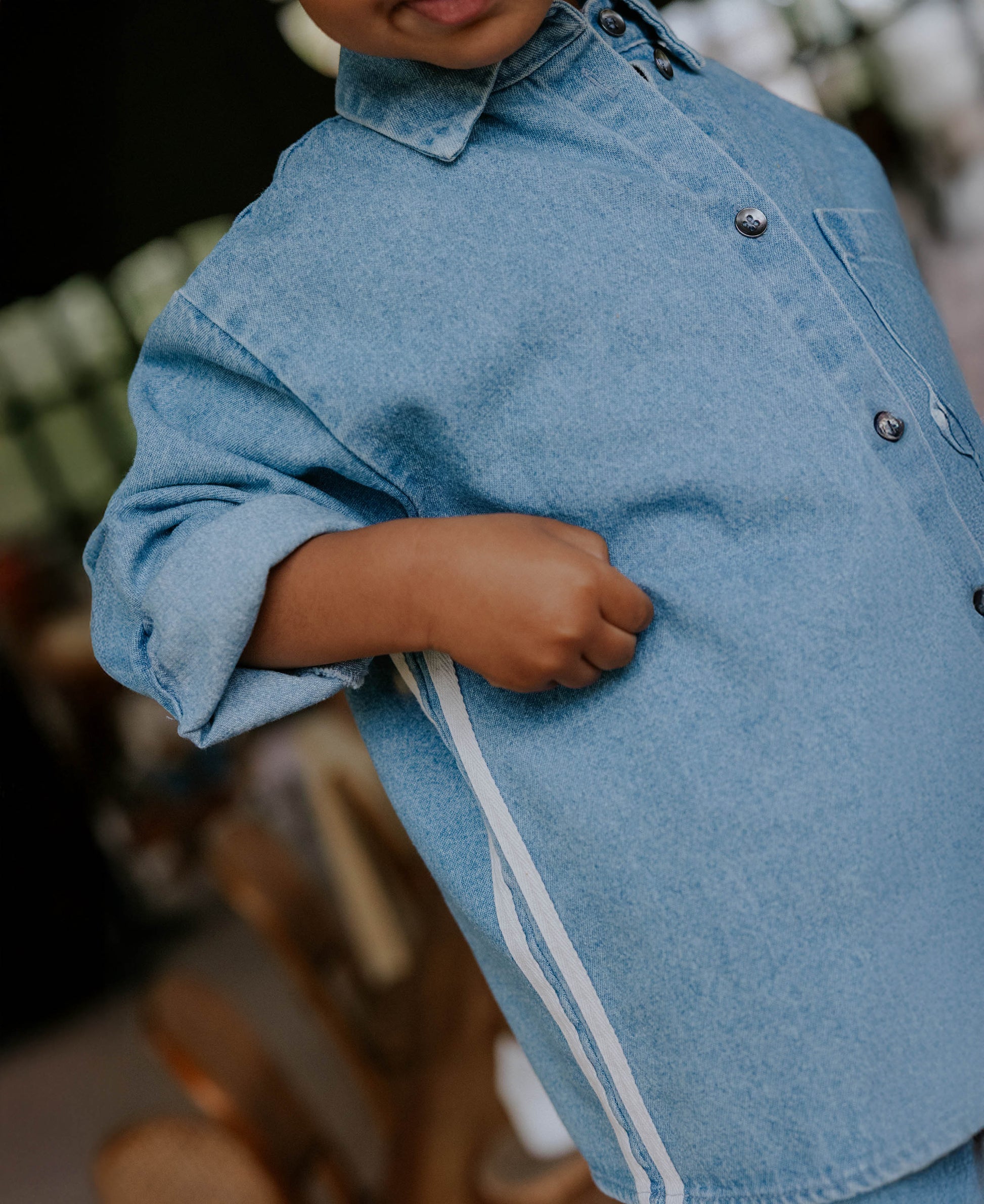 FLIINK DONNY LS SHIRT SHIRT MEDIUM DENIM BLUE