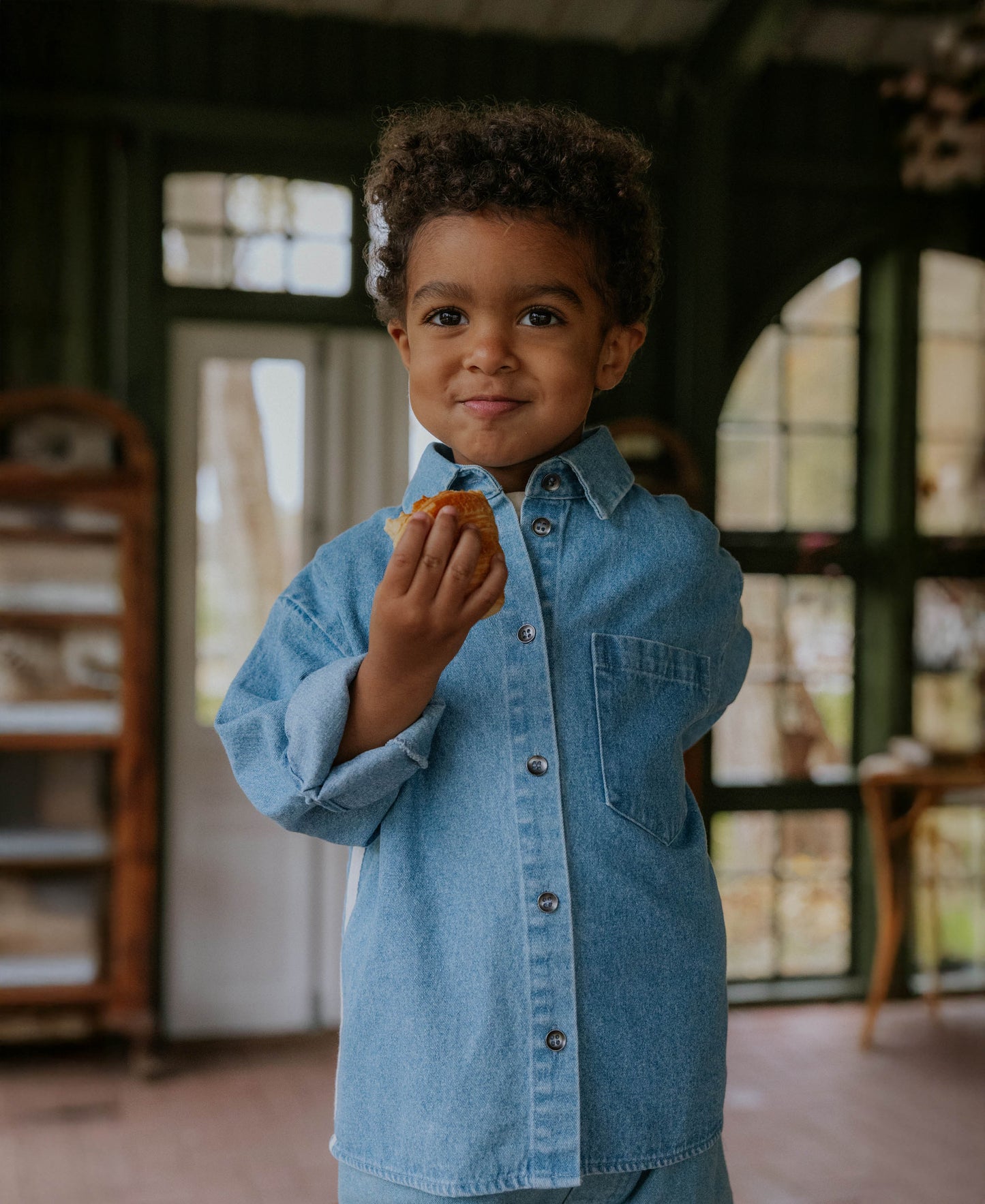 FLIINK DONNY LS SHIRT SHIRT MEDIUM DENIM BLUE