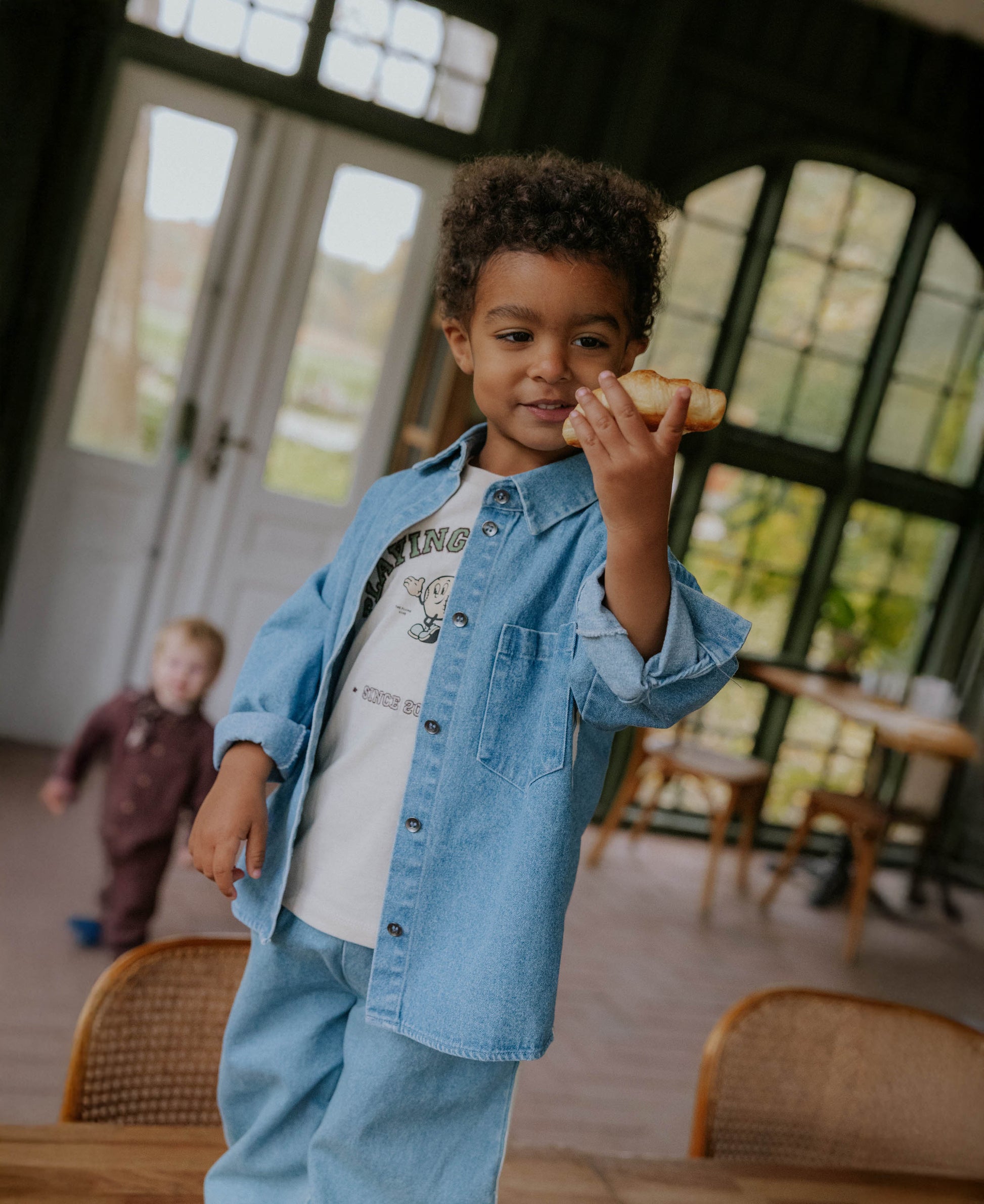 FLIINK DONNY LS SHIRT SHIRT MEDIUM DENIM BLUE