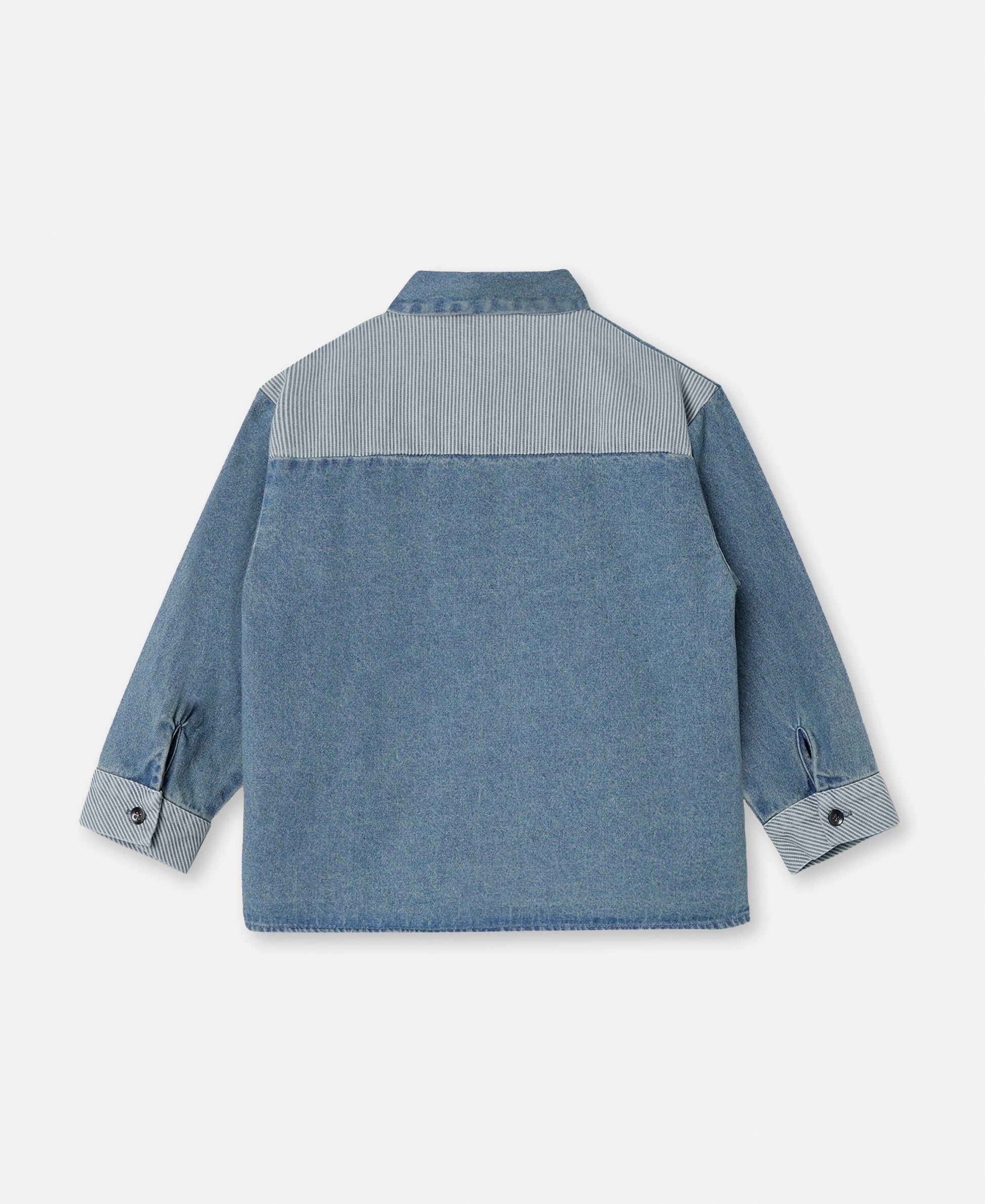 FLIINK DON CONTRAST LS SHIRT SHIRT MEDIUM DENIM BLUE