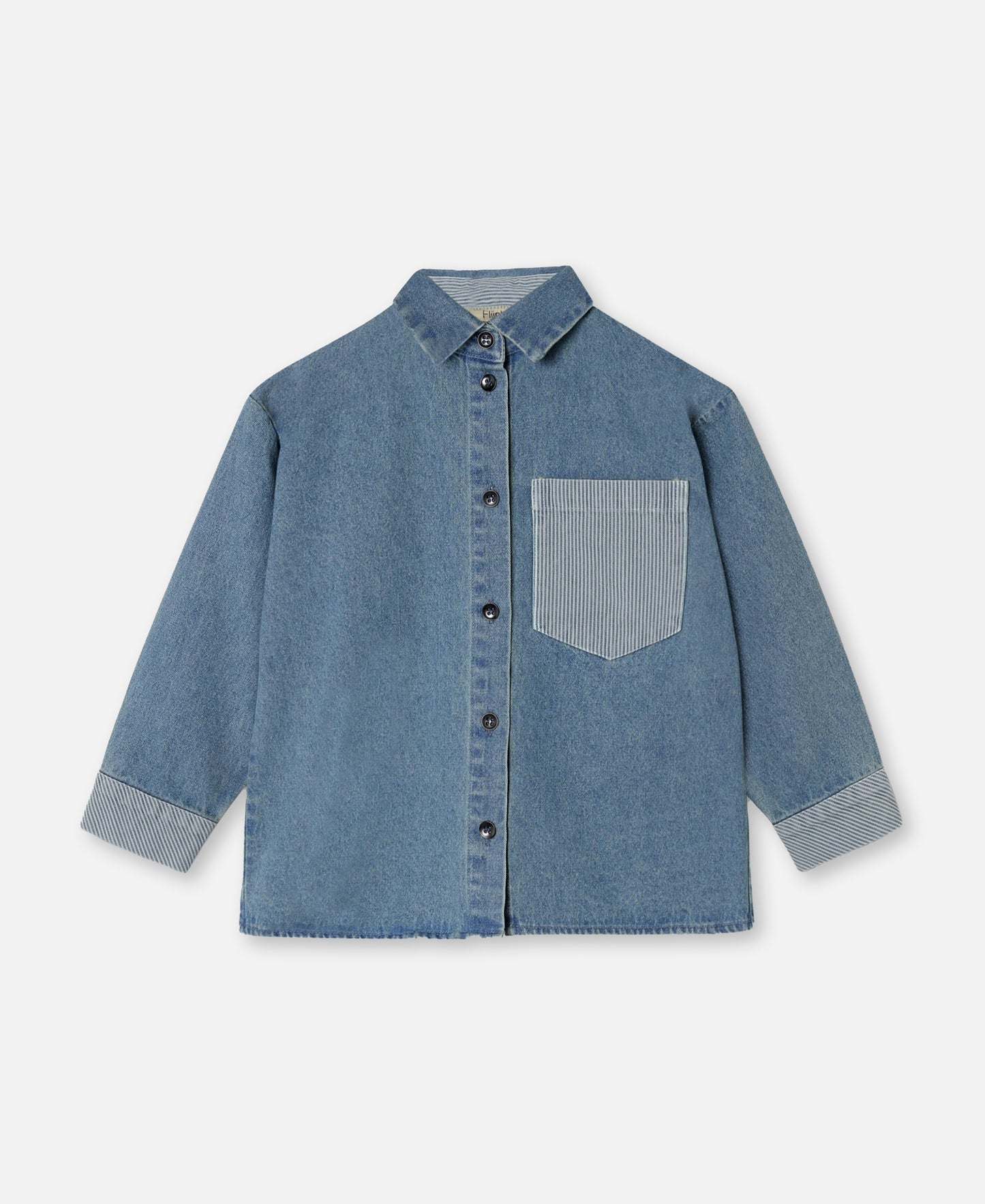 FLIINK DON CONTRAST LS SHIRT SHIRT MEDIUM DENIM BLUE