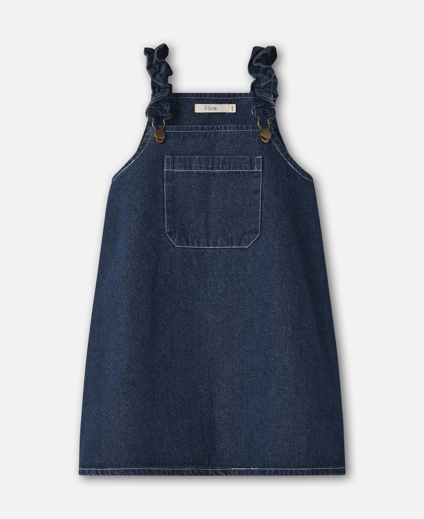 FLIINK DON DENIM OVERALLDRESS DRESS DARK DENIM BLUE
