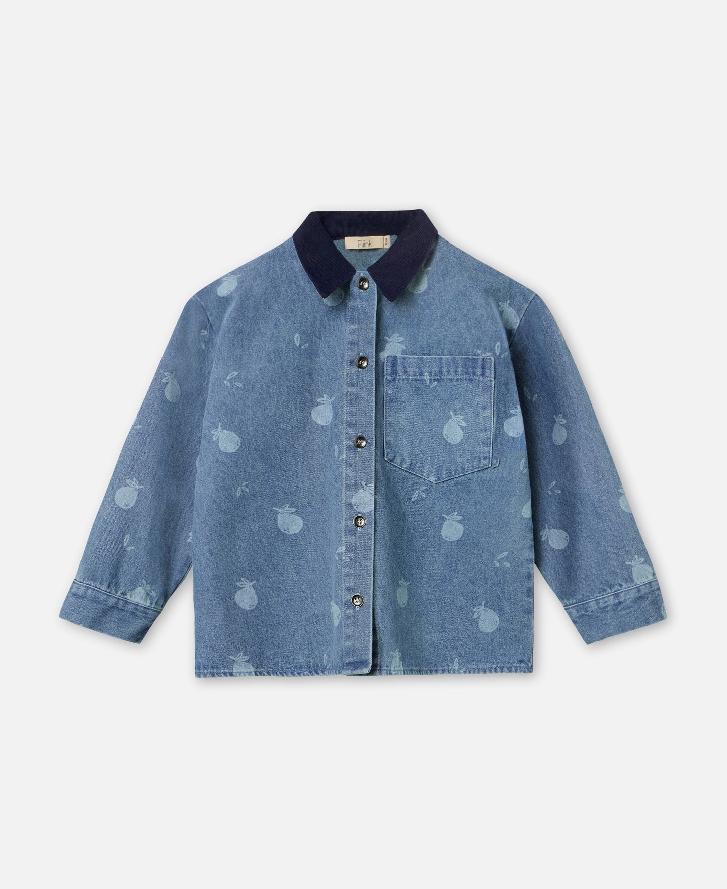 FLIINK DON DENIM SHIRT SHIRT MEDIUM BLUE AOP