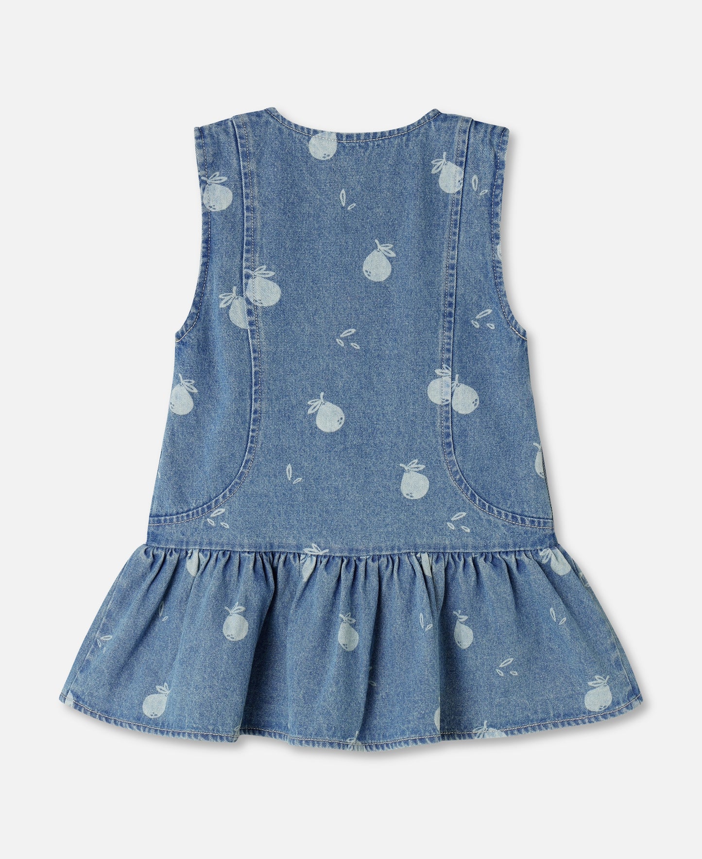 FLIINK DON DENIM SPENCER DRESS DRESS MEDIUM BLUE AOP