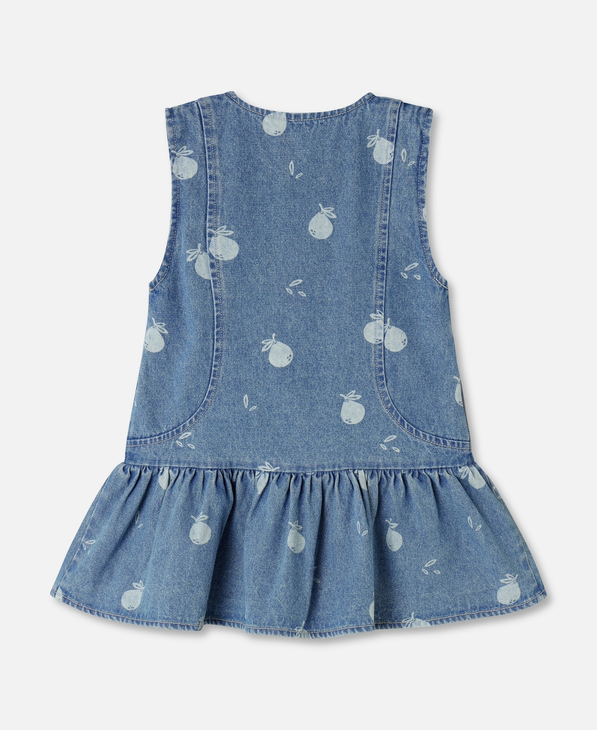 FLIINK DON DENIM SPENCER DRESS DRESS MEDIUM BLUE AOP