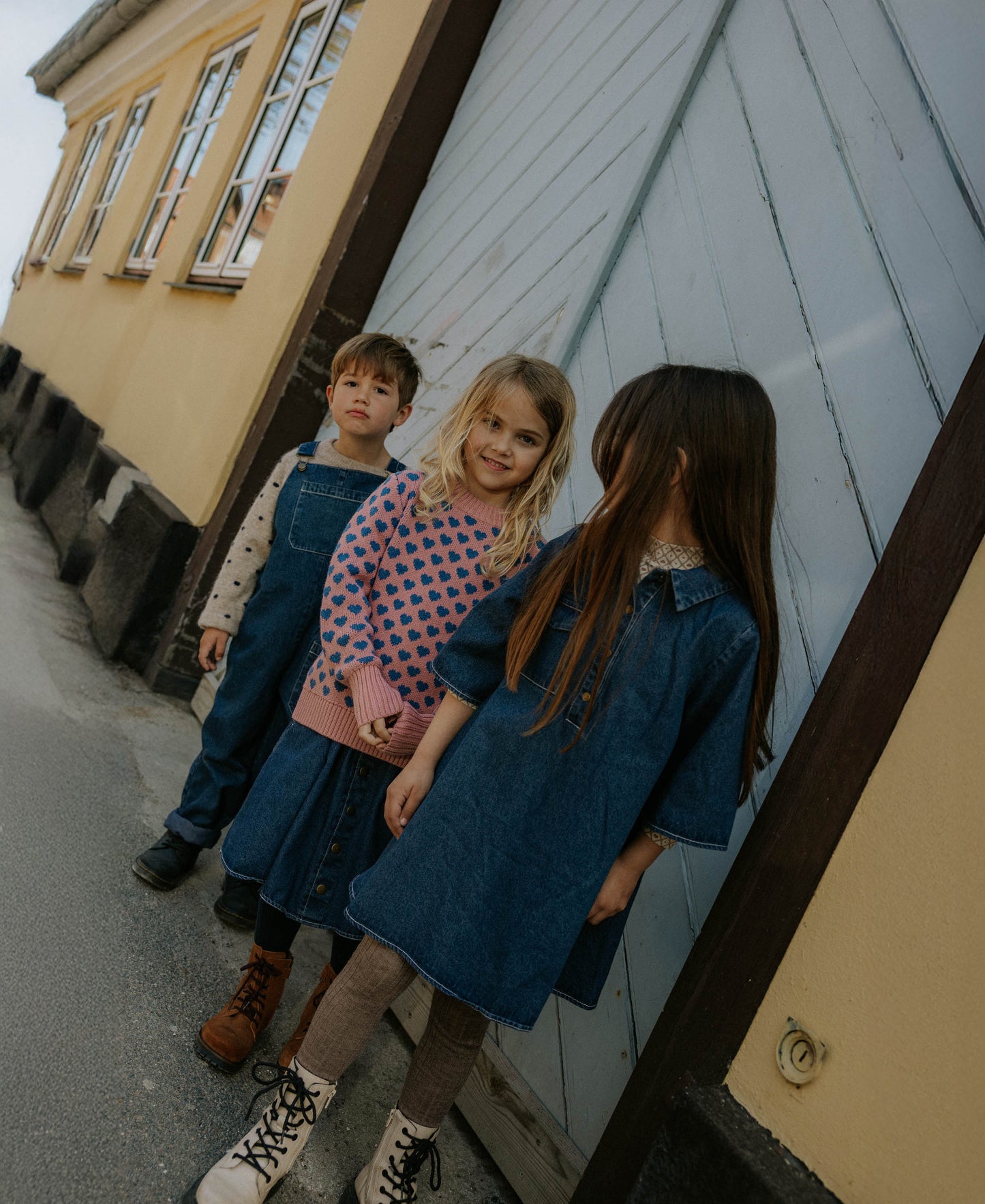 FLIINK DON DENIM SS DRESS DRESS DARK DENIM BLUE