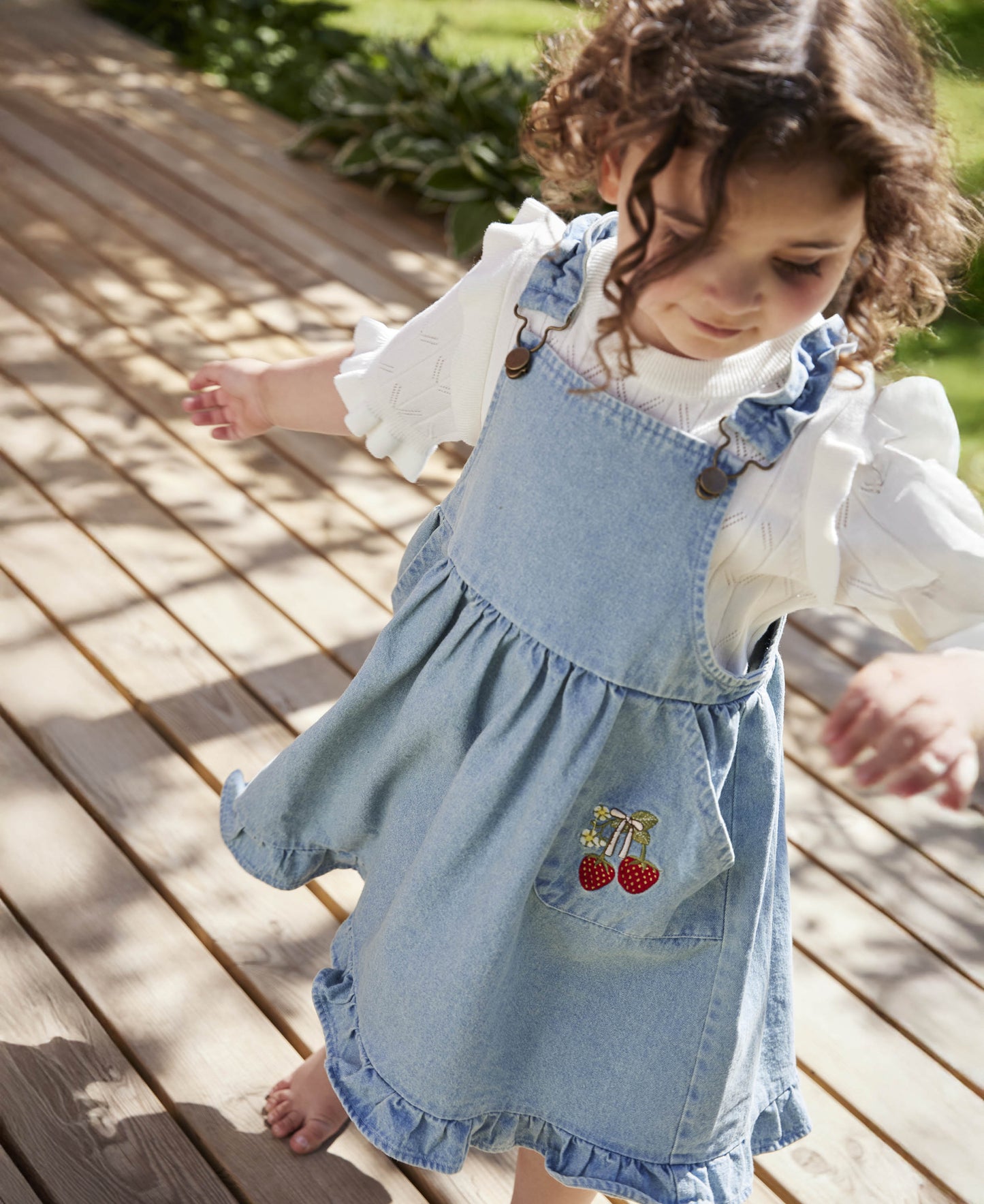 FLIINK DON EMBR SPENCERDRESS DRESS LIGHT DENIM BLUE