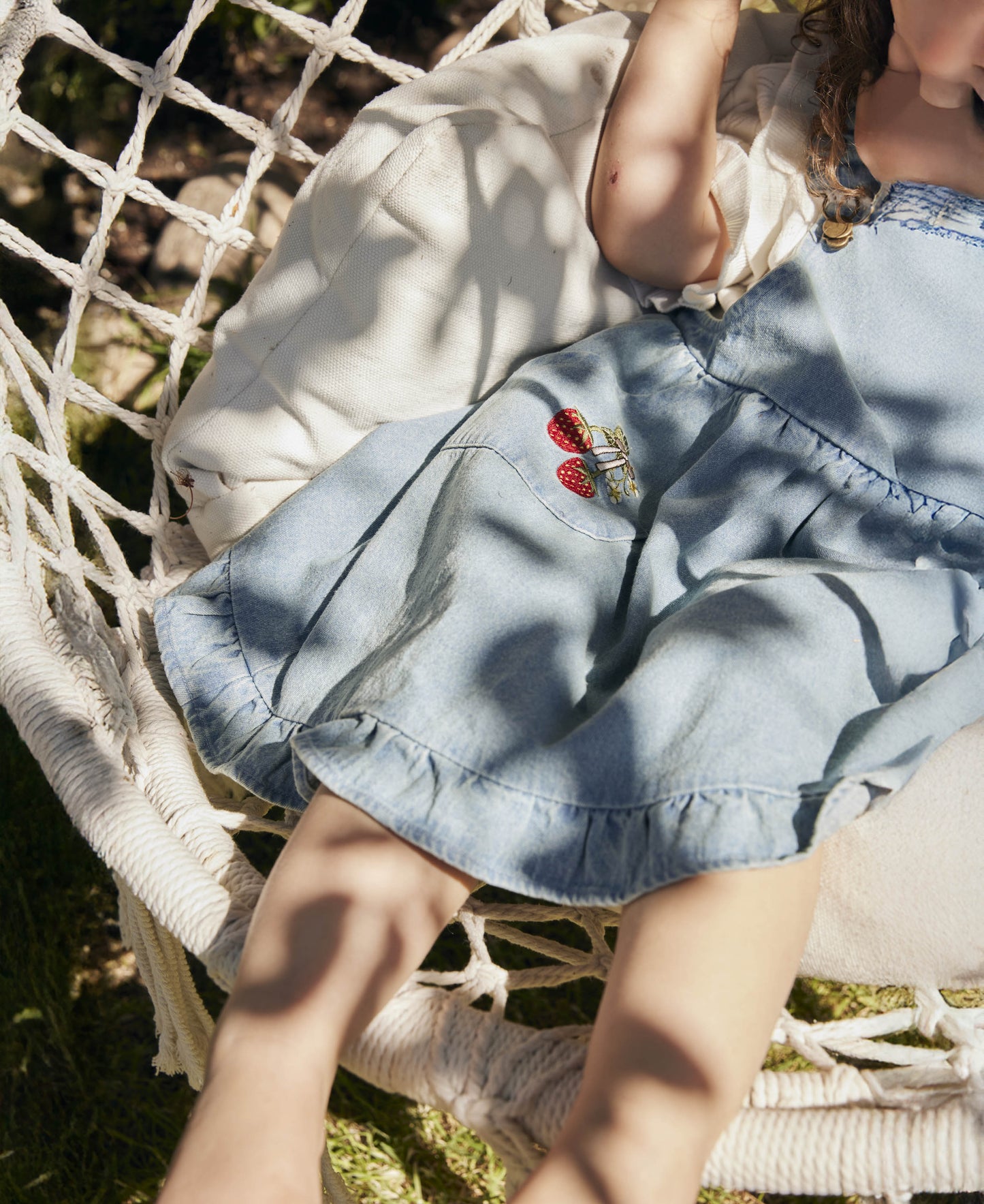 FLIINK DON EMBR SPENCERDRESS DRESS LIGHT DENIM BLUE