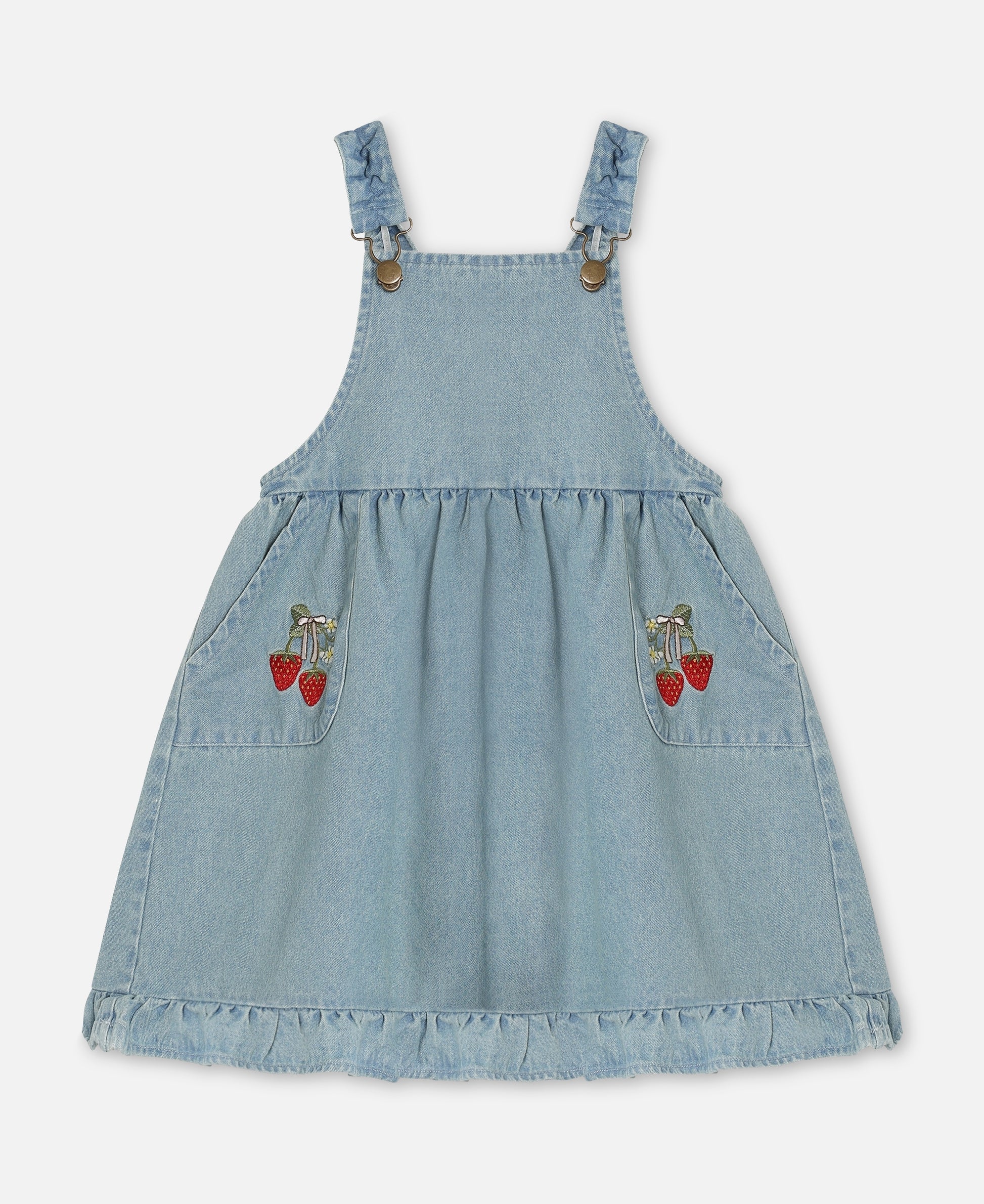 FLIINK DON EMBR SPENCERDRESS DRESS LIGHT DENIM BLUE