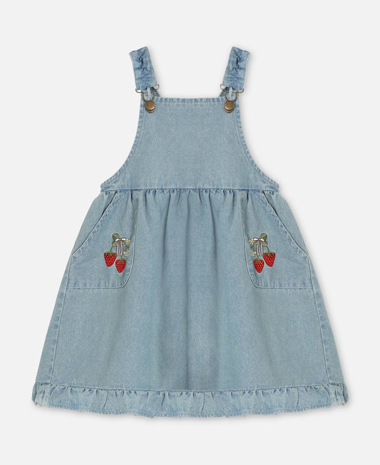 FLIINK DON EMBR SPENCERDRESS DRESS LIGHT DENIM BLUE