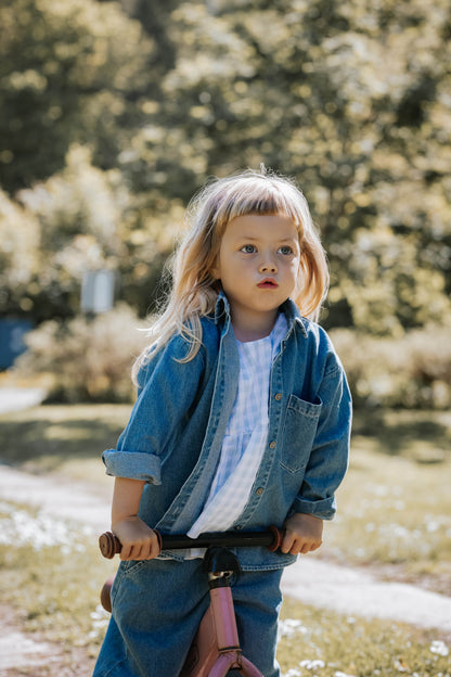 FLIINK DON LS SHIRT SHIRT LIGHT DENIM BLUE