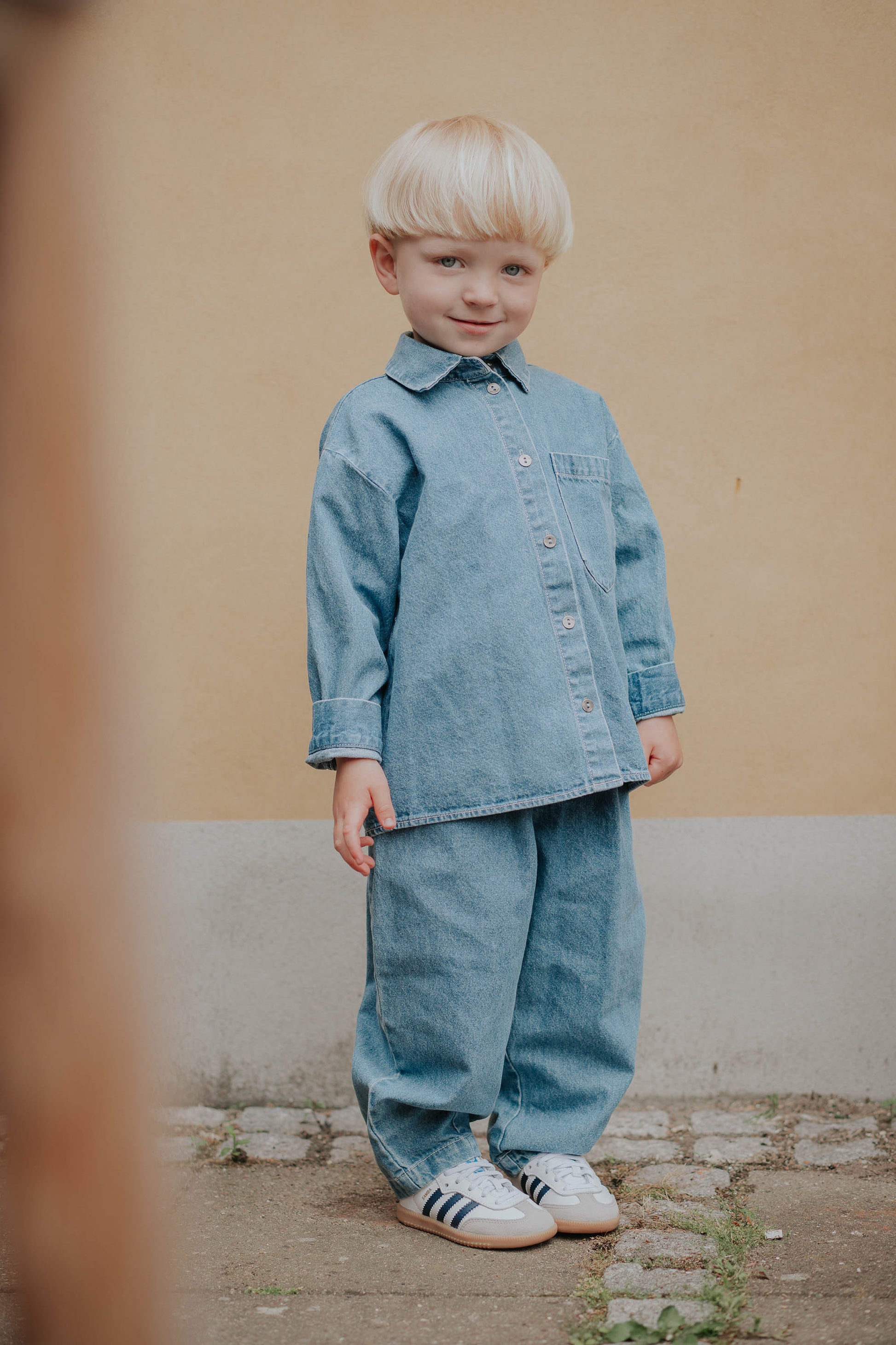 FLIINK DON LS SHIRT SHIRT LIGHT DENIM BLUE
