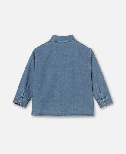 FLIINK DON LS SHIRT SHIRT LIGHT DENIM BLUE