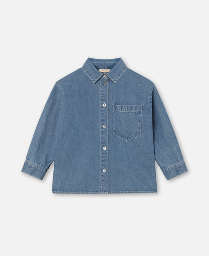 FLIINK DON LS SHIRT SHIRT LIGHT DENIM BLUE