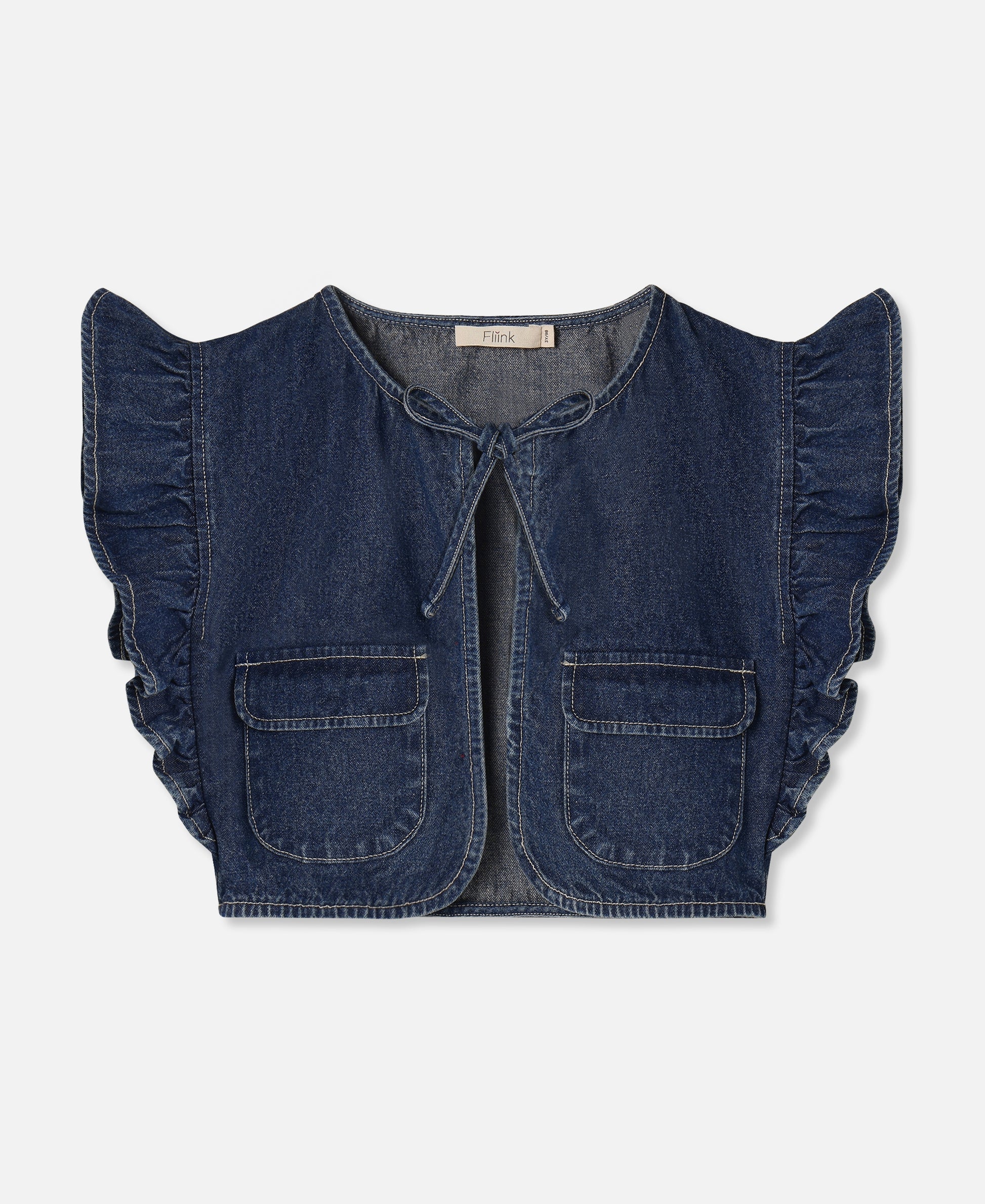 FLIINK DON WAISTCOAT VEST DARK DENIM BLUE