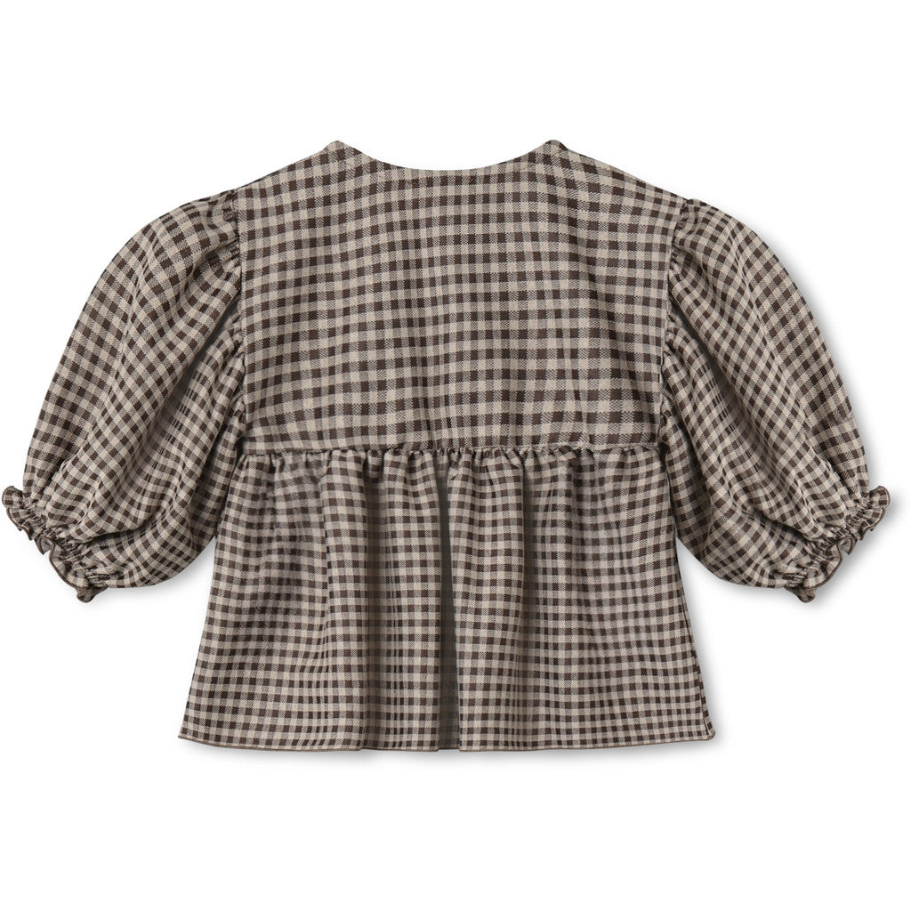 FLIINK ELLA BLOUSE BLOUSE SANDSHELL / COFFEE BEAN