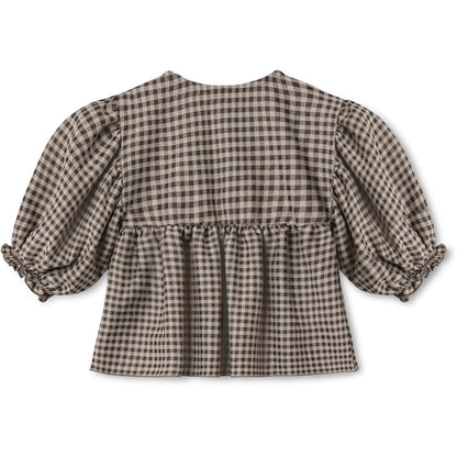 FLIINK ELLA BLOUSE BLOUSE SANDSHELL / COFFEE BEAN