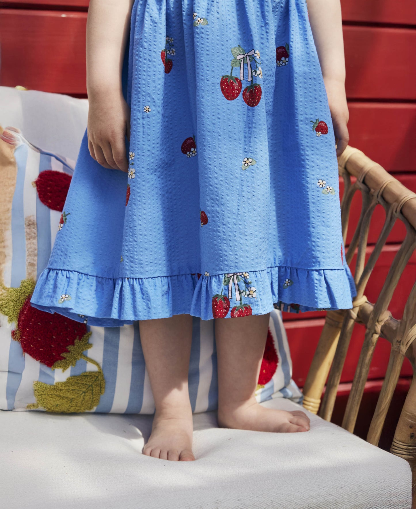 FLIINK ELMA STRAP DRESS DRESS MARINA BLUE AOP