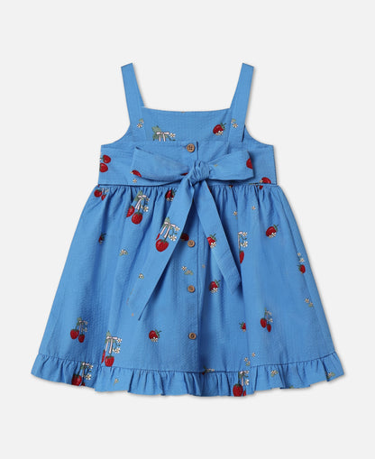 FLIINK ELMA STRAP DRESS DRESS MARINA BLUE AOP