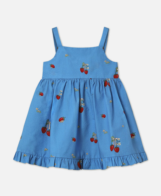 FLIINK ELMA STRAP DRESS DRESS MARINA BLUE AOP
