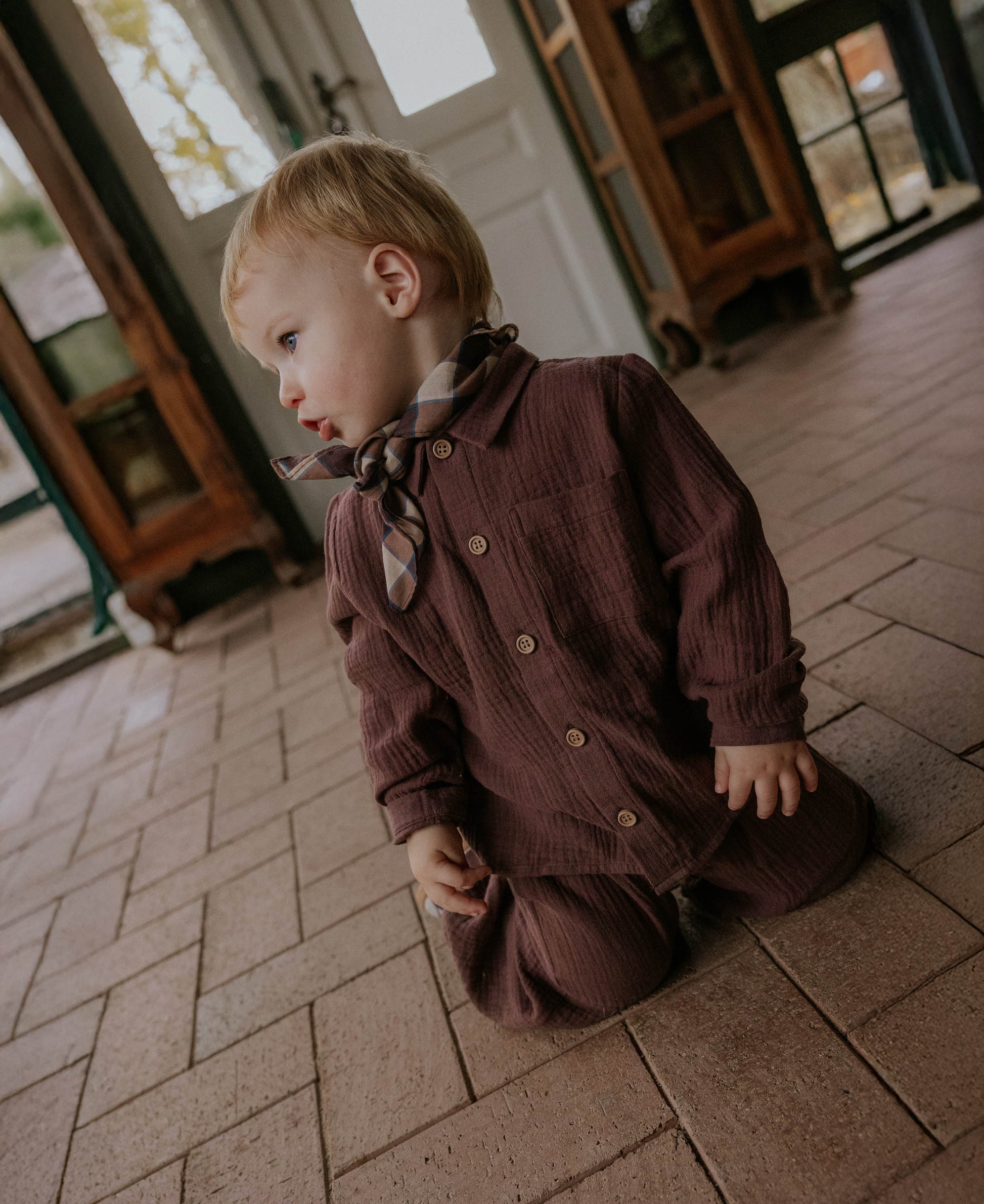 FLIINK ELMO LS SHIRT SHIRT COFFEE BEAN