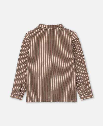 FLIINK ELMO LS SHIRT SHIRT PINE BARK STRIPE