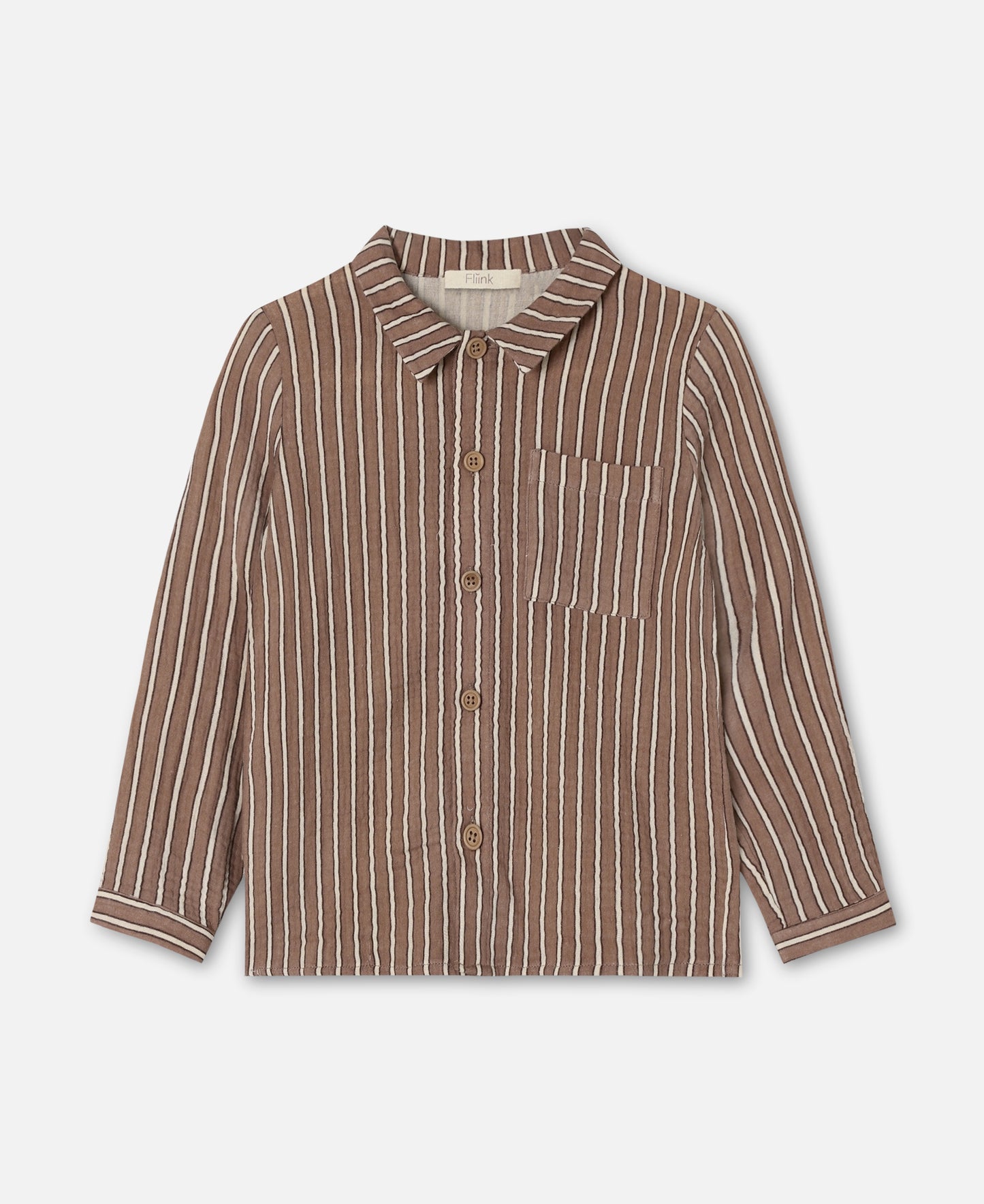 FLIINK ELMO LS SHIRT SHIRT PINE BARK STRIPE