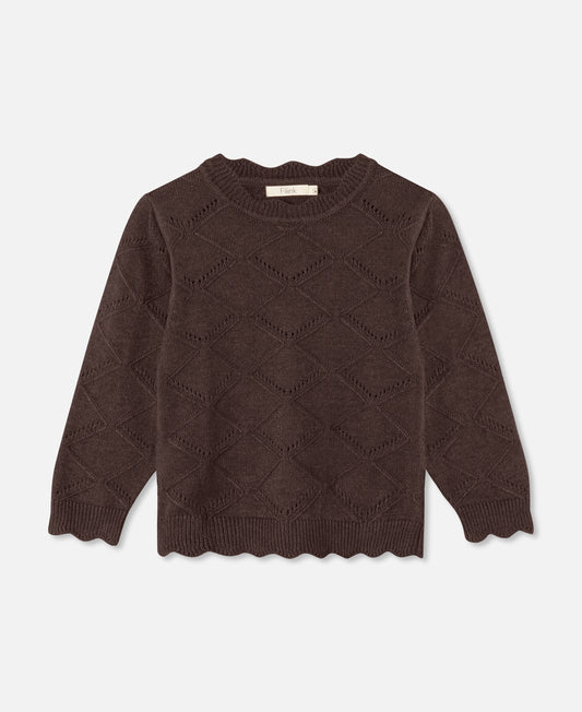 FLIINK EMILY KNIT PULLOVER PULLOVER COFFEE BEAN