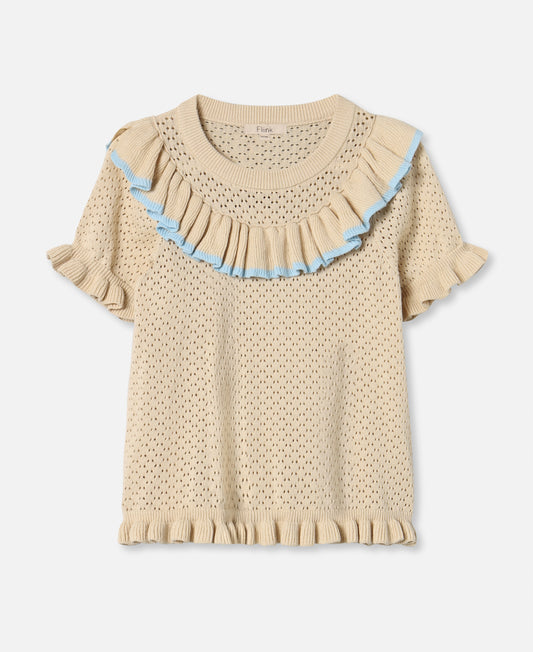 FLIINK EMMY SS BLOUSE BLOUSE SANDSHELL
