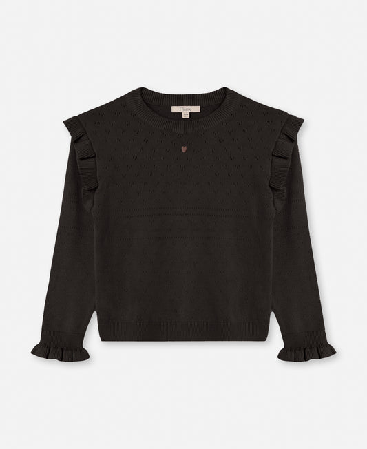 FLIINK FAME O-NECK BLOUSE BLOUSE COFFEE BEAN