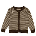 FAVO CARDIGAN - CHICORY COFFEE W. SAND STRIPES