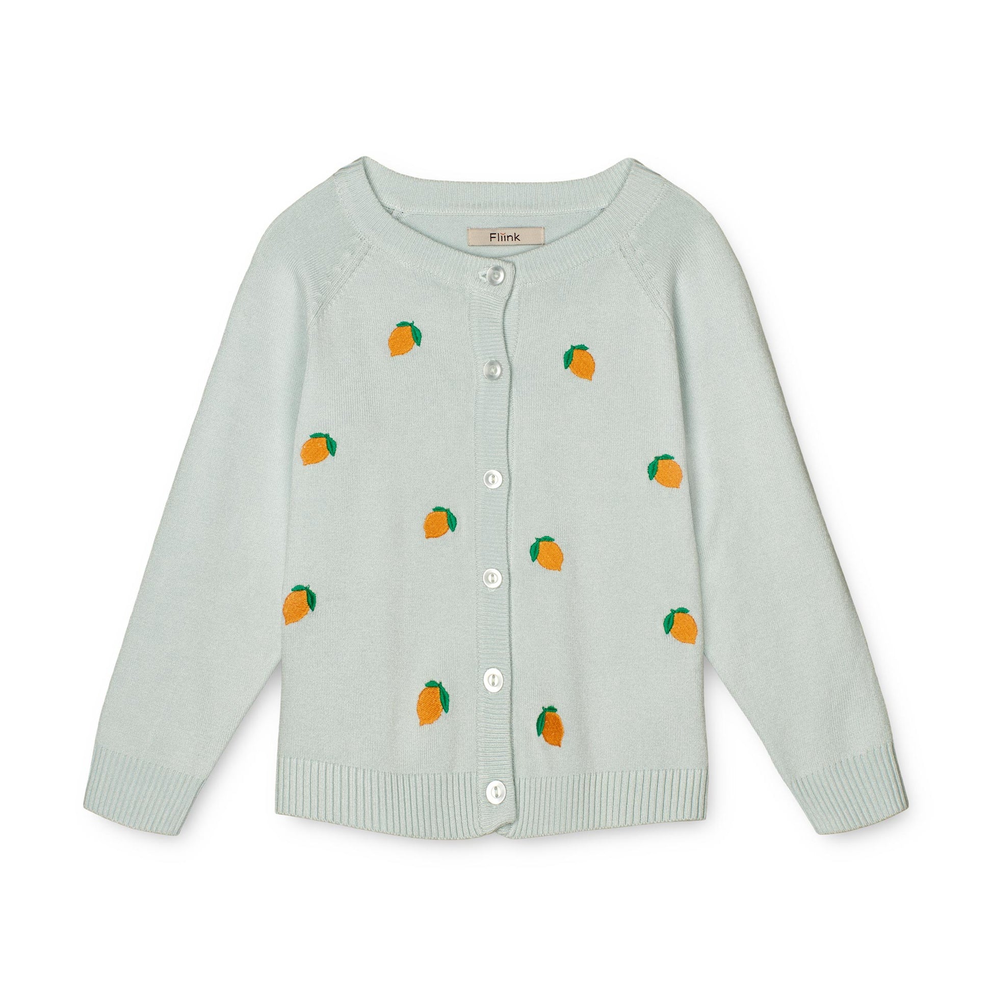 FLIINK FAVO EMBROIDERED CARDIGAN CARDIGAN BALLAD BLUE/SUNFLOWER LEMONS