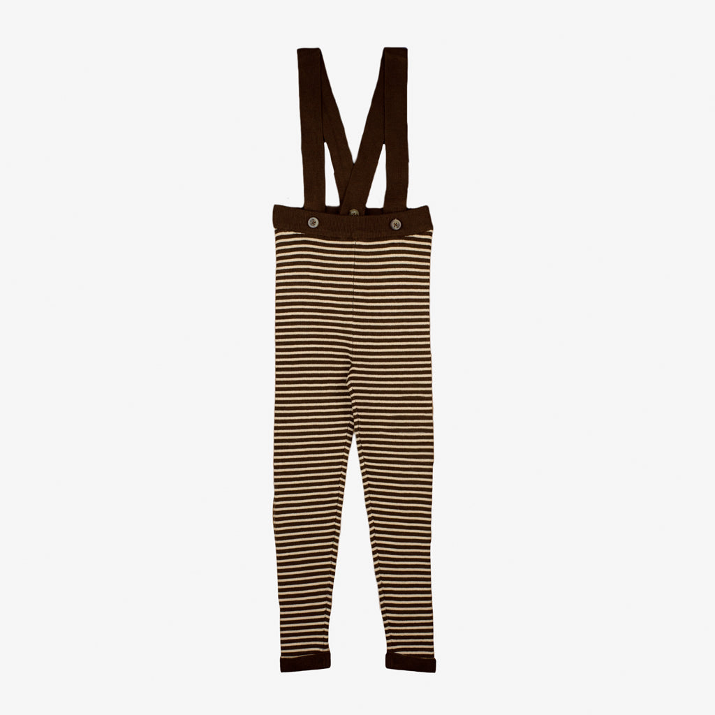 FLIINK FAVO LEGGENS WITH SUSPENDERS LEGGIN CHICORY COFFEE W. SAND STRIPES