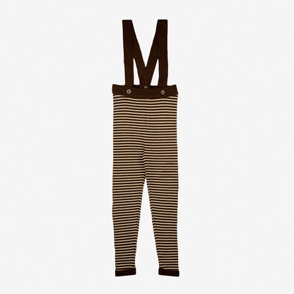 FLIINK FAVO LEGGENS WITH SUSPENDERS LEGGIN CHICORY COFFEE W. SAND STRIPES