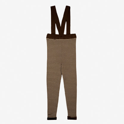 FLIINK FAVO LEGGENS WITH SUSPENDERS LEGGIN CHICORY COFFEE W. SAND STRIPES