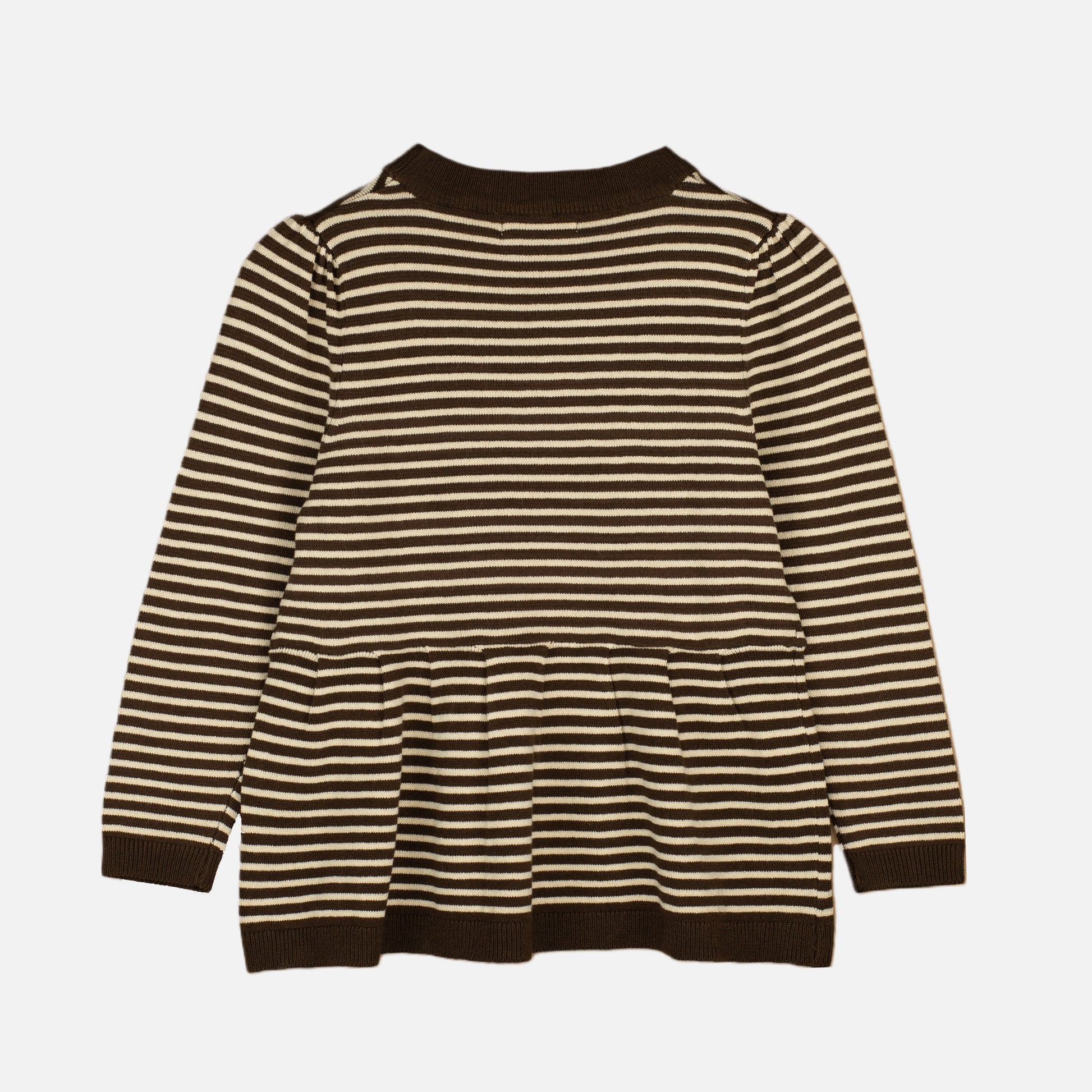FLIINK FAVO PEPLUM BLOUSE BLOUSE CHICORY COFFEE W. SAND STRIPES