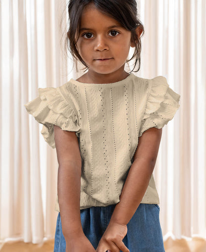 FLIINK GABBY SS BLOUSE T-SHIRT SANDSHELL