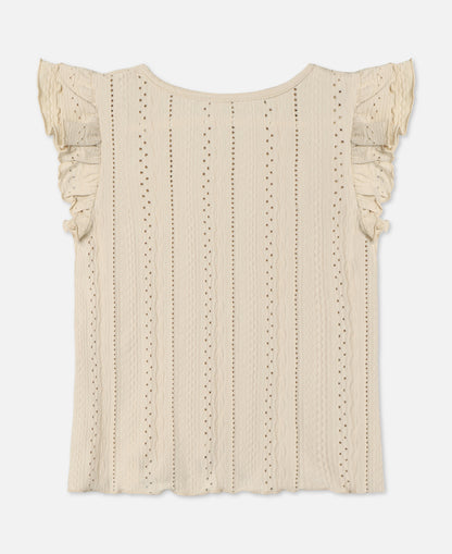 FLIINK GABBY SS BLOUSE T-SHIRT SANDSHELL