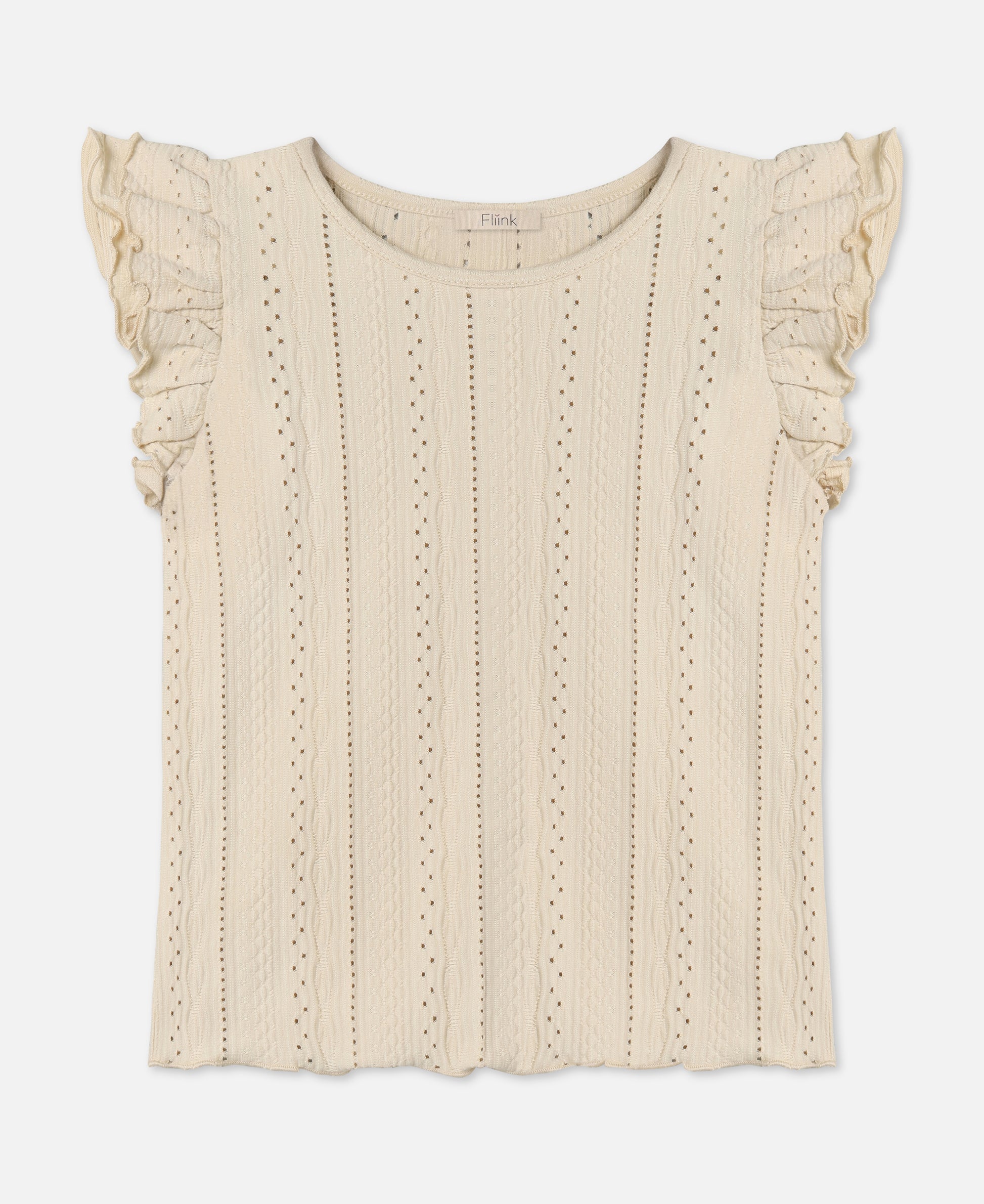 FLIINK GABBY SS BLOUSE T-SHIRT SANDSHELL