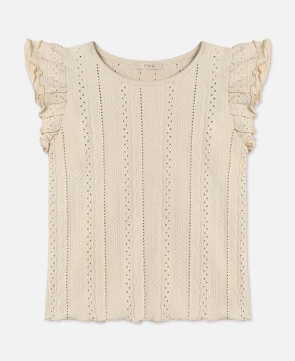 FLIINK GABBY SS BLOUSE T-SHIRT SANDSHELL