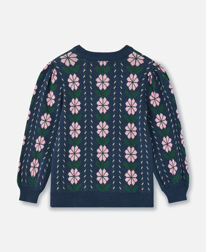 FLIINK GARDEN KNIT BLOUSE BLOUSE INSIGNIA BLUE