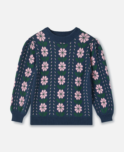 FLIINK GARDEN KNIT BLOUSE BLOUSE INSIGNIA BLUE